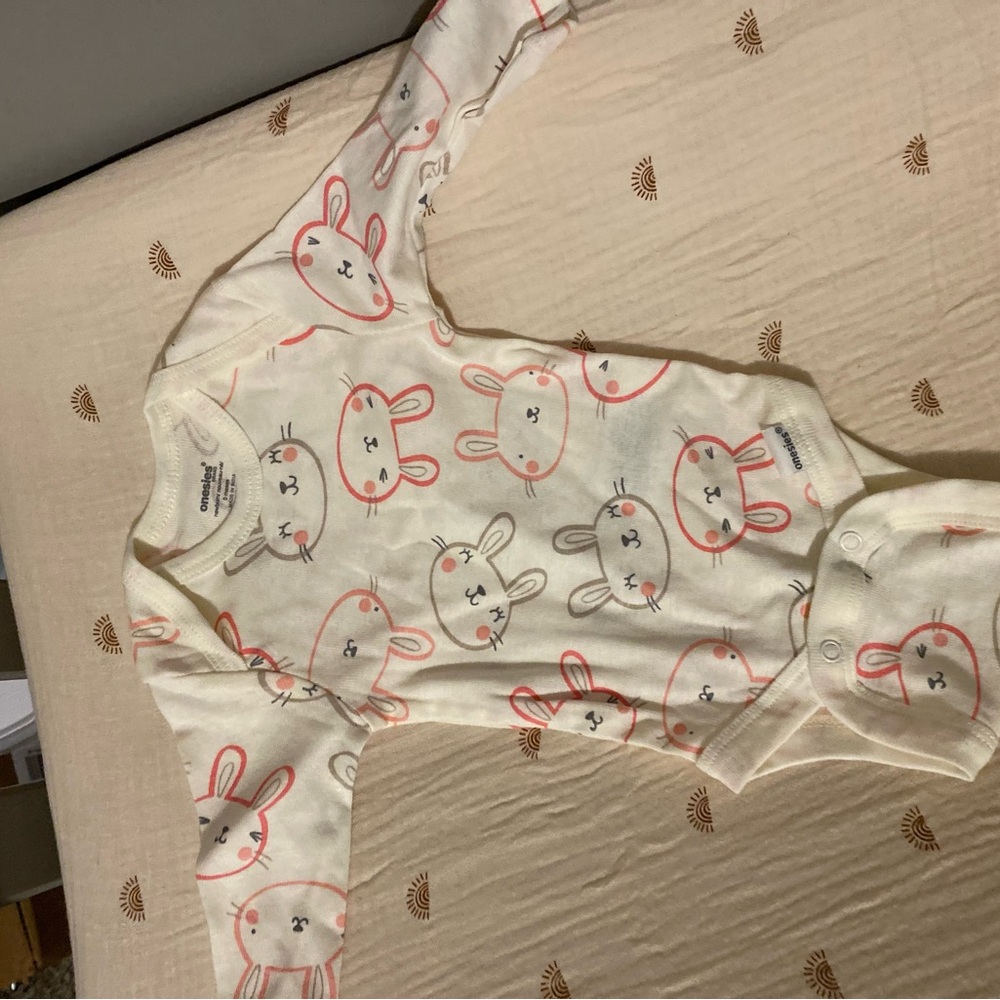Adorable Bunny Print Kids One Piece